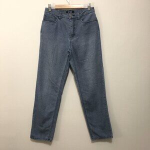 FDJ French Dressing Jeans Diamond Dot Print Blue Denim Size 6 Straight Leg